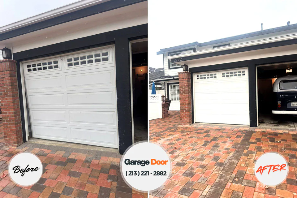 Before and after: garage door repair Sugarbush Knolls Streetsboro